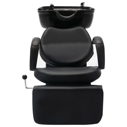 Shampoo Chair Black Faux leather, Plywood, Pine wood Standard