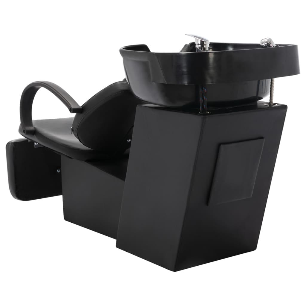 Shampoo Chair Black Faux leather, Plywood, Pine wood Standard