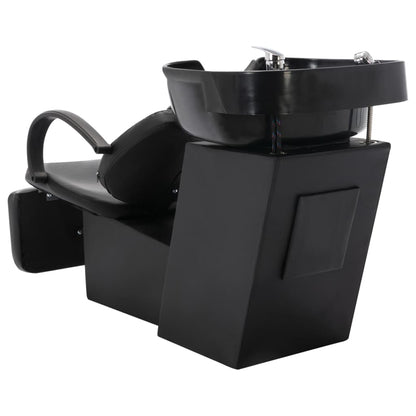 Shampoo Chair Black Faux leather, Plywood, Pine wood Standard