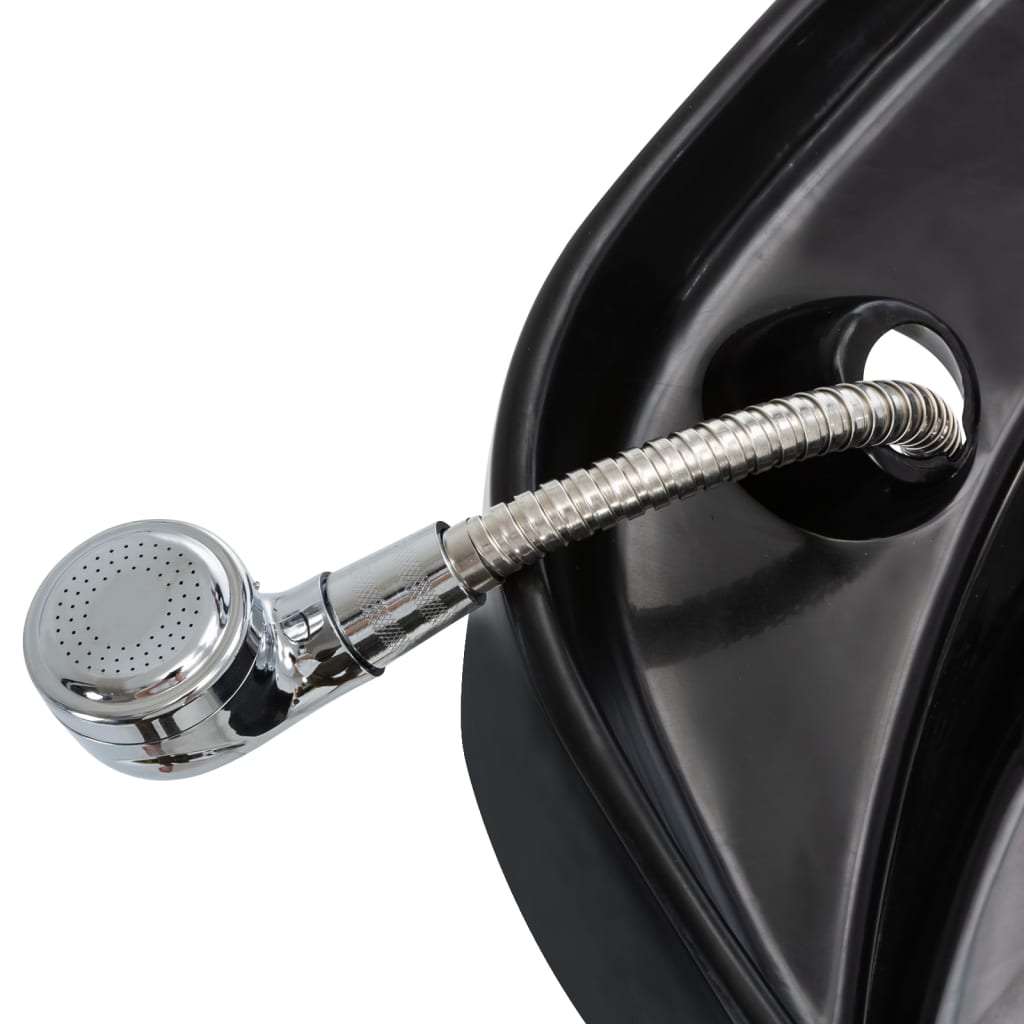 Shampoo Chair Black Faux leather, Plywood, Pine wood Standard