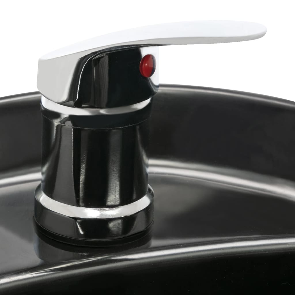 Shampoo Chair Black Faux leather, Plywood, Pine wood Standard