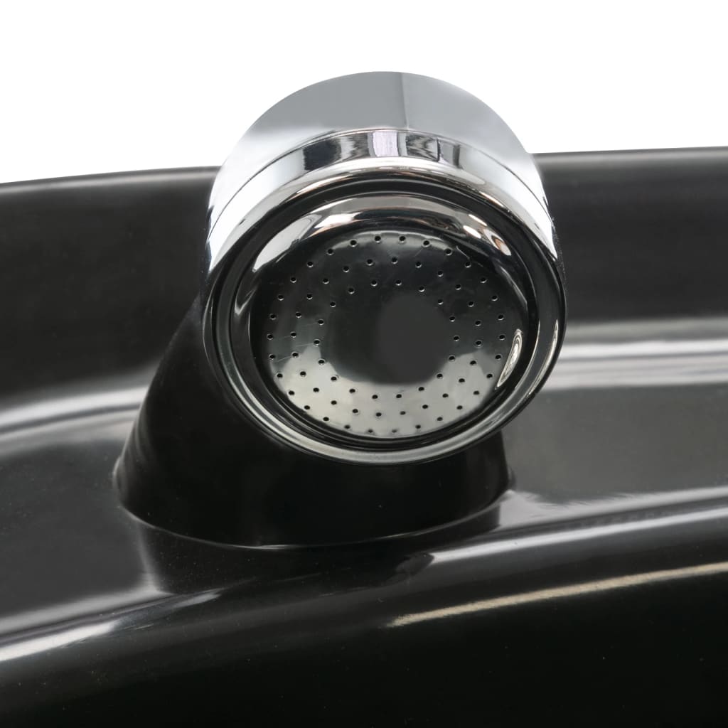 Shampoo Chair Black Faux leather, Plywood, Pine wood Standard