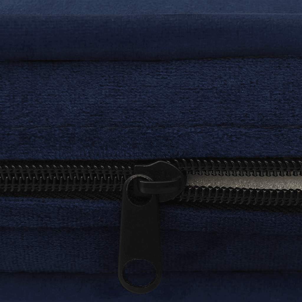 Dog Sofa Blue Plush, Solid Pine Wood 26.4 x 18.5 x 14.2 in