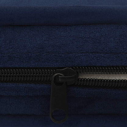 Dog Sofa Blue Plush, Solid Pine Wood 26.4 x 18.5 x 14.2 in