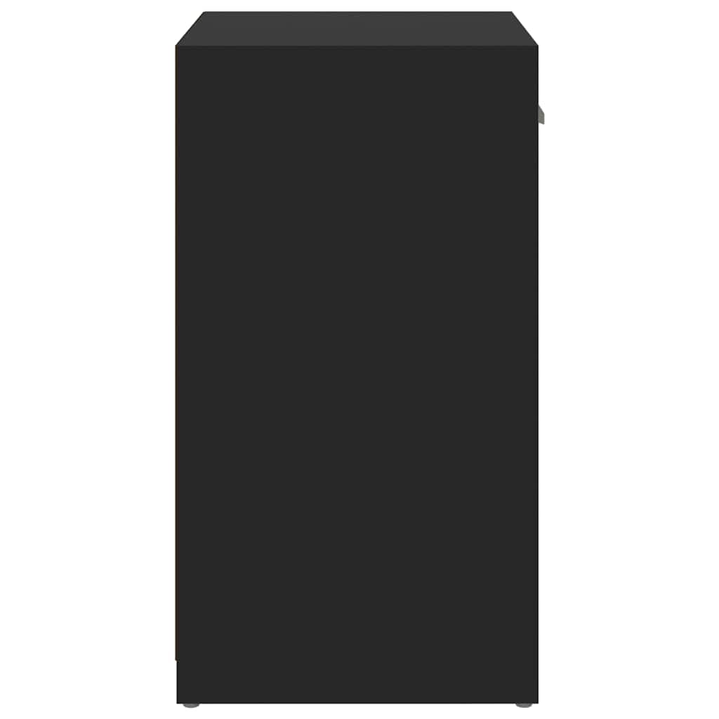 Shoe Bench Black 37.2x12.2x22.4" Engineered Wood