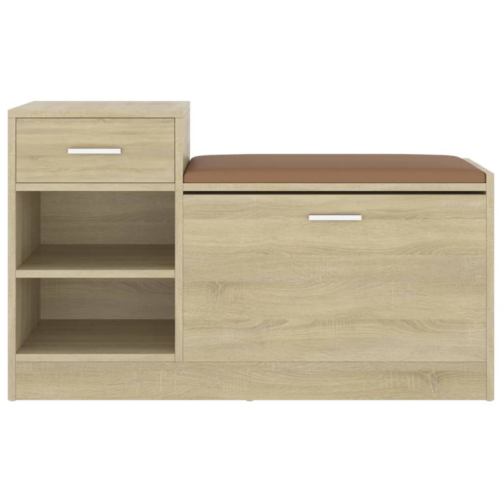 Shoe Bench Sonoma Oak 37.2x12.2x22.4" Engineered Wood