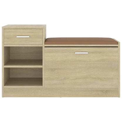 Shoe Bench Sonoma Oak 37.2x12.2x22.4" Engineered Wood