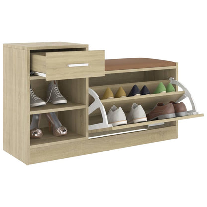 Shoe Bench Sonoma Oak 37.2x12.2x22.4" Engineered Wood