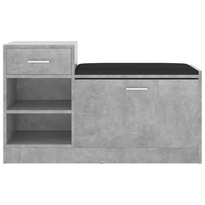 Shoe Bench Concrete Grey 37.2x12.2x22.4" Engineered Wood