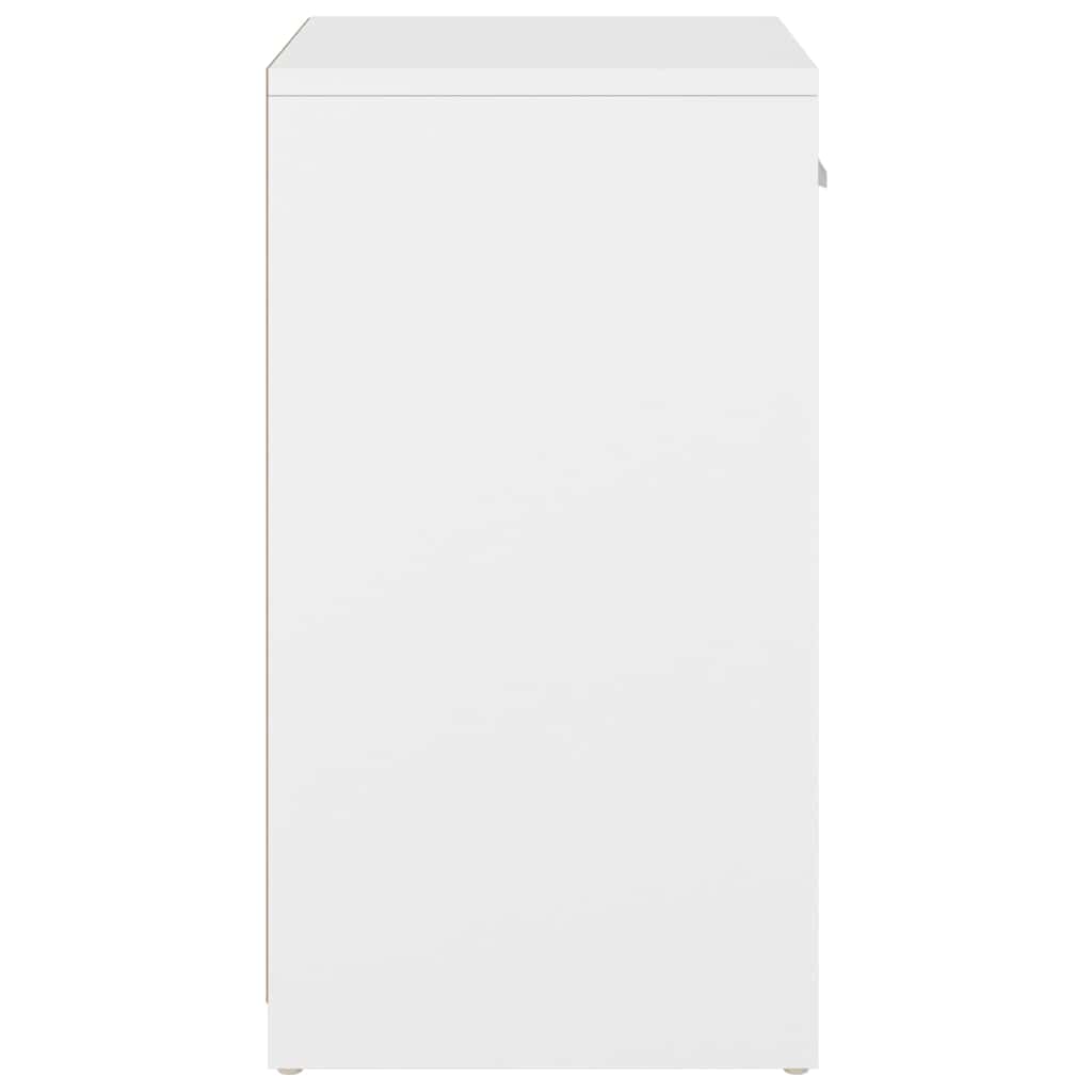 Shoe Bench White and Sonoma Oak 37.2x12.2x22.4" Engineered Wood