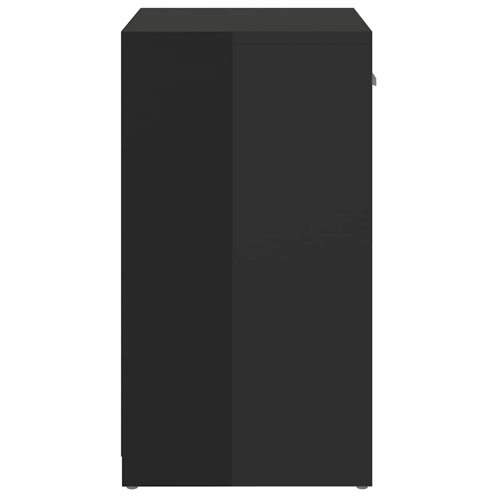 Shoe Bench High Gloss Black 37.2x12.2x22.4" Engineered Wood