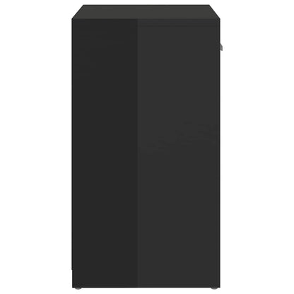 Shoe Bench High Gloss Black 37.2x12.2x22.4" Engineered Wood