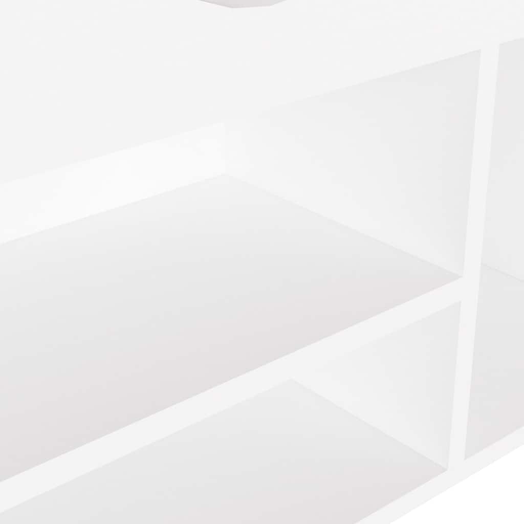 Shoe Bench with Cushion White 40.9"x11.8"x19.3" Engineered Wood