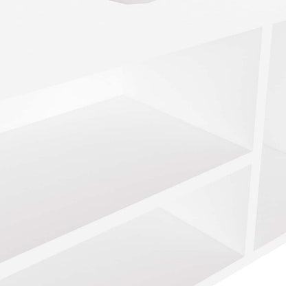 Shoe Bench with Cushion White 40.9"x11.8"x19.3" Engineered Wood