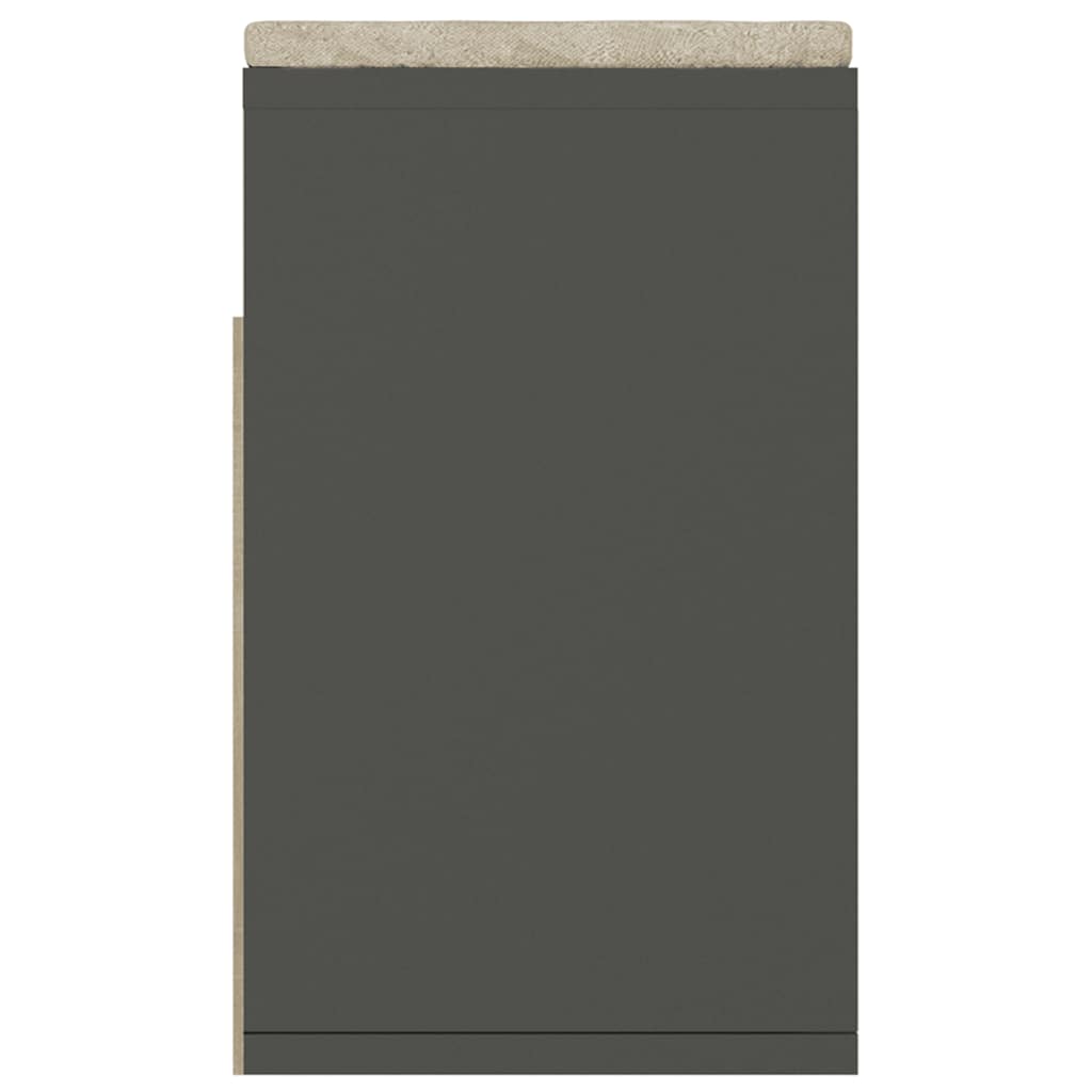 Shoe Bench with Cushion Gray 40.9"x11.8"x19.3" Engineered Wood