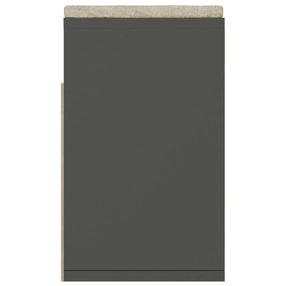 Shoe Bench with Cushion Gray 40.9"x11.8"x19.3" Engineered Wood