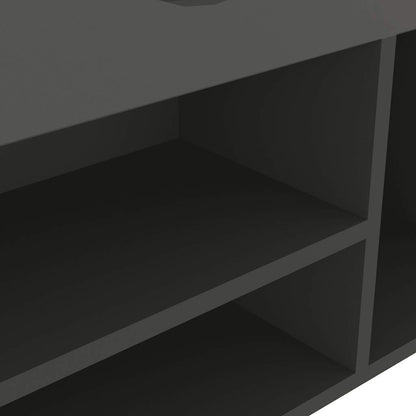 Shoe Bench with Cushion Gray 40.9"x11.8"x19.3" Engineered Wood