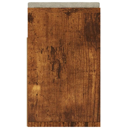 Shoe Bench with Cushion Smoked Oak 40.9"x11.8"x19.3" Engineered Wood