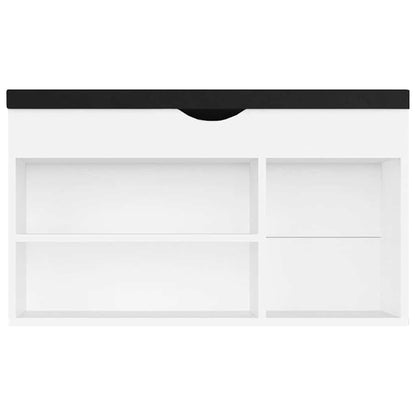 Shoe Bench with Cushion White 31.5"x11.8"x18.5" Engineered Wood