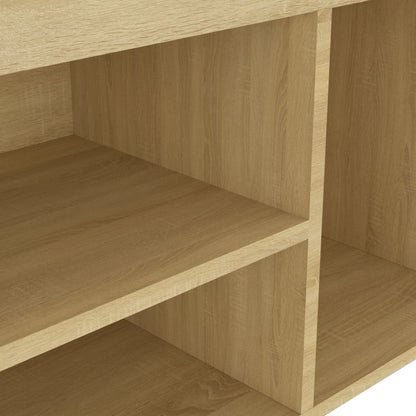 Shoe Bench with Cushion Sonoma Oak 31.5"x11.8"x18.5" Engineered Wood
