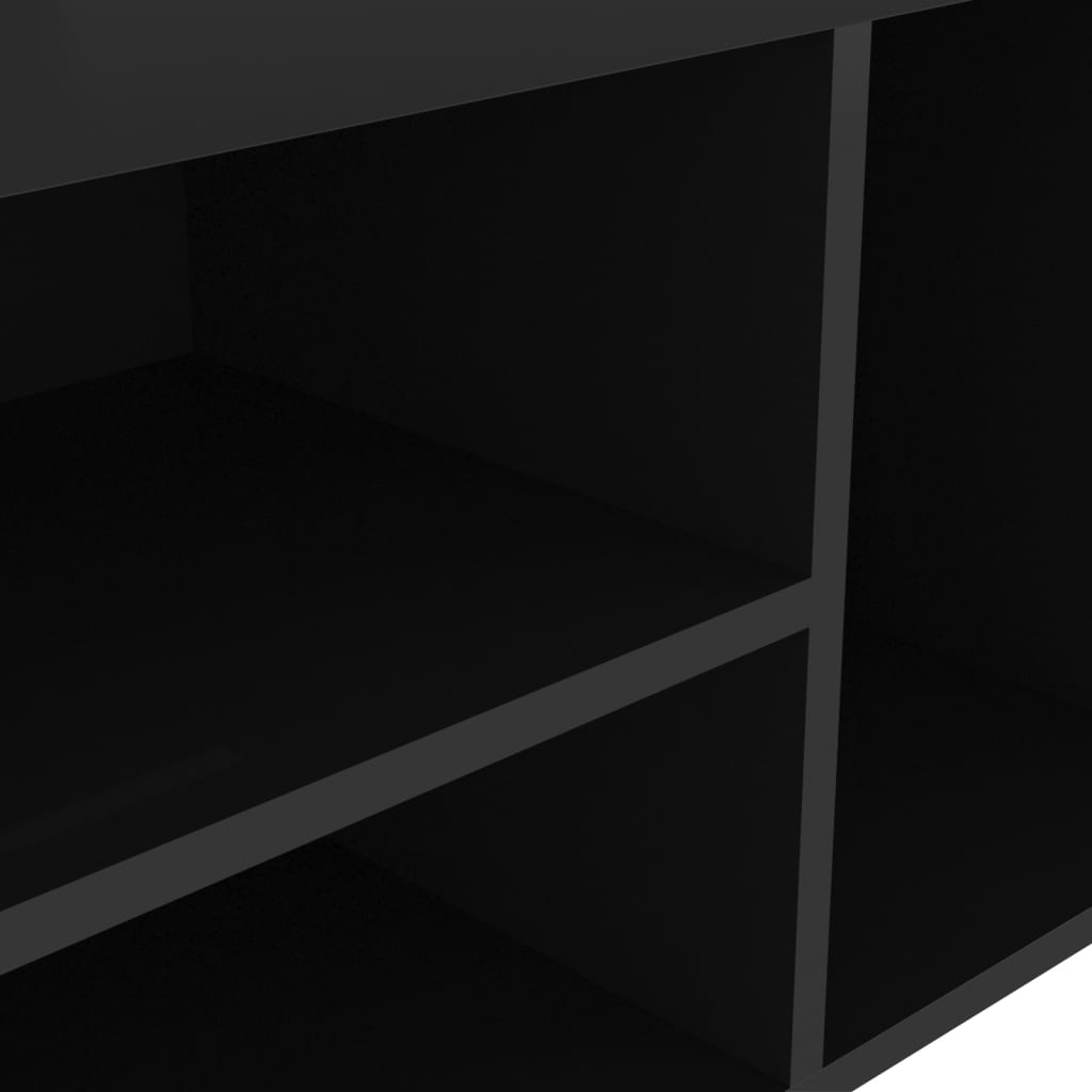 Shoe Bench with Cushion High Gloss Black 31.5"x11.8"x18.5" Engineered Wood