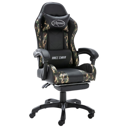 Racing Chair Black and Camouflage Faux Leather