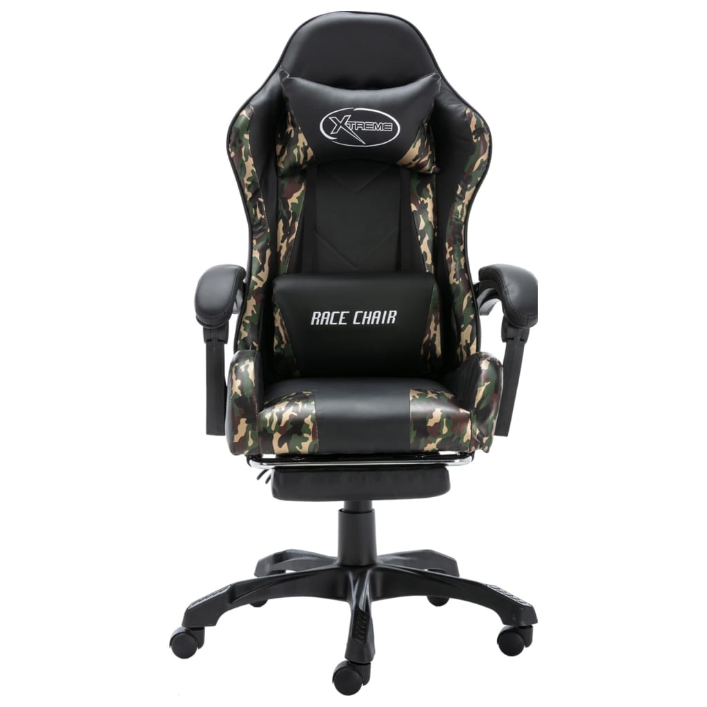 Racing Chair Black and Camouflage Faux Leather
