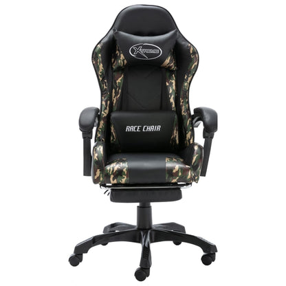 Racing Chair Black and Camouflage Faux Leather
