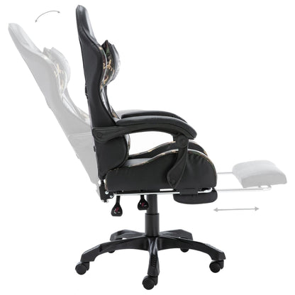 Racing Chair Black and Camouflage Faux Leather