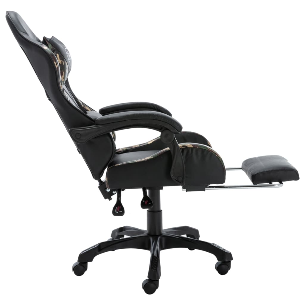 Racing Chair Black and Camouflage Faux Leather