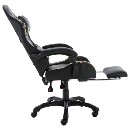 Racing Chair Black and Camouflage Faux Leather