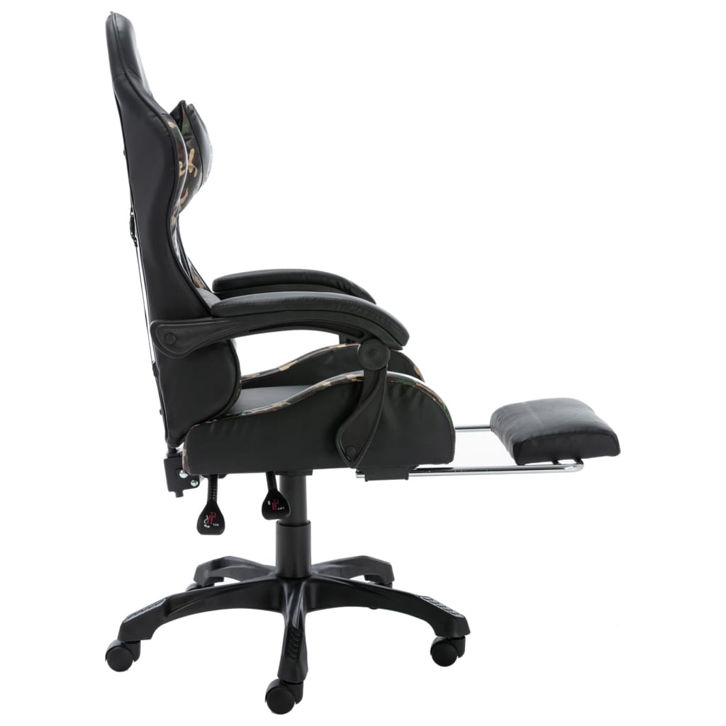 Racing Chair Black and Camouflage Faux Leather