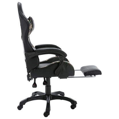 Racing Chair Black and Camouflage Faux Leather