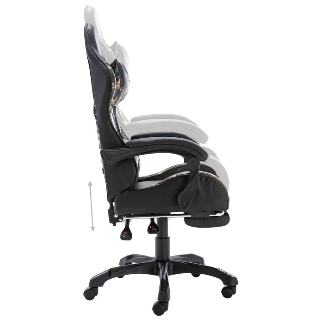 Racing Chair Black and Camouflage Faux Leather