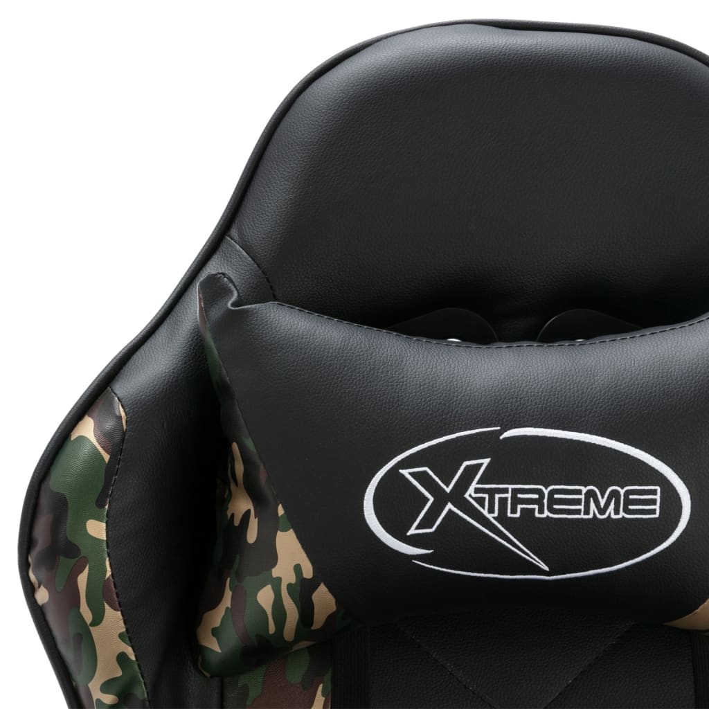 Racing Chair Black and Camouflage Faux Leather