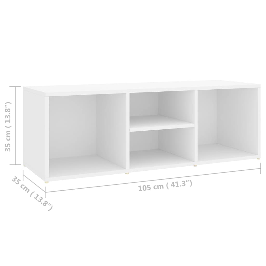 Shoe Storage Bench White 41.3x13.8x13.8" Engineered Wood