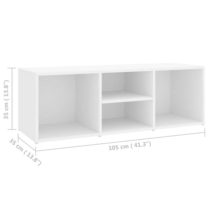 Shoe Storage Bench White 41.3x13.8x13.8" Engineered Wood