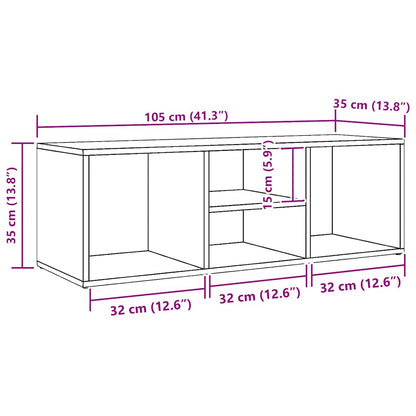 Shoe Storage Bench White 41.3x13.8x13.8" Engineered Wood