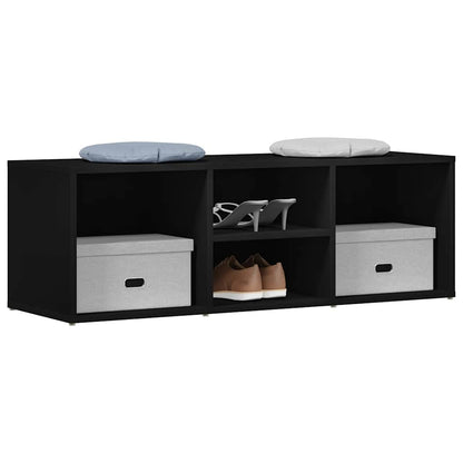 Shoe Storage Bench Black 41.3x13.8x13.8" Engineered Wood