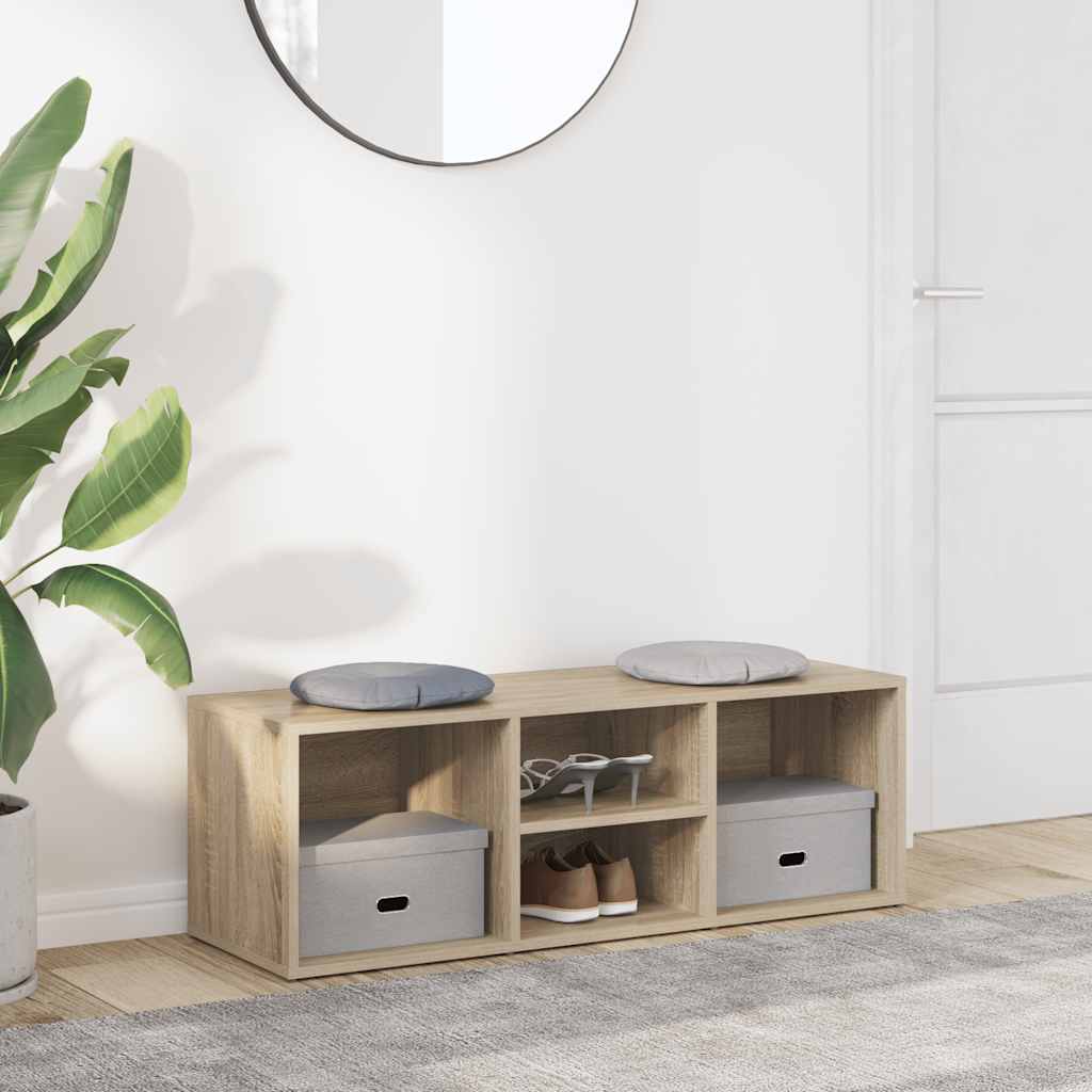 Shoe Storage Bench Sonoma Oak 41.3x13.8x13.8" Engineered Wood