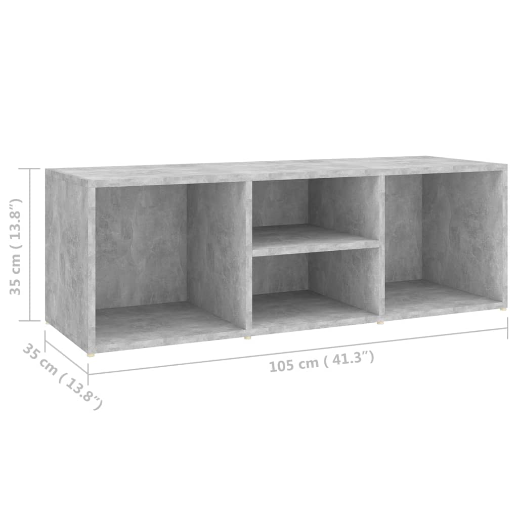 Shoe Storage Bench Concrete Grey 41.3x13.8x13.8" Engineered Wood