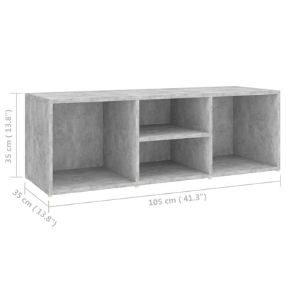 Shoe Storage Bench Concrete Grey 41.3x13.8x13.8" Engineered Wood