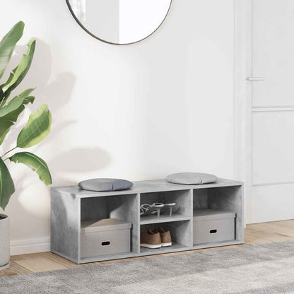 Shoe Storage Bench Concrete Grey 41.3x13.8x13.8" Engineered Wood