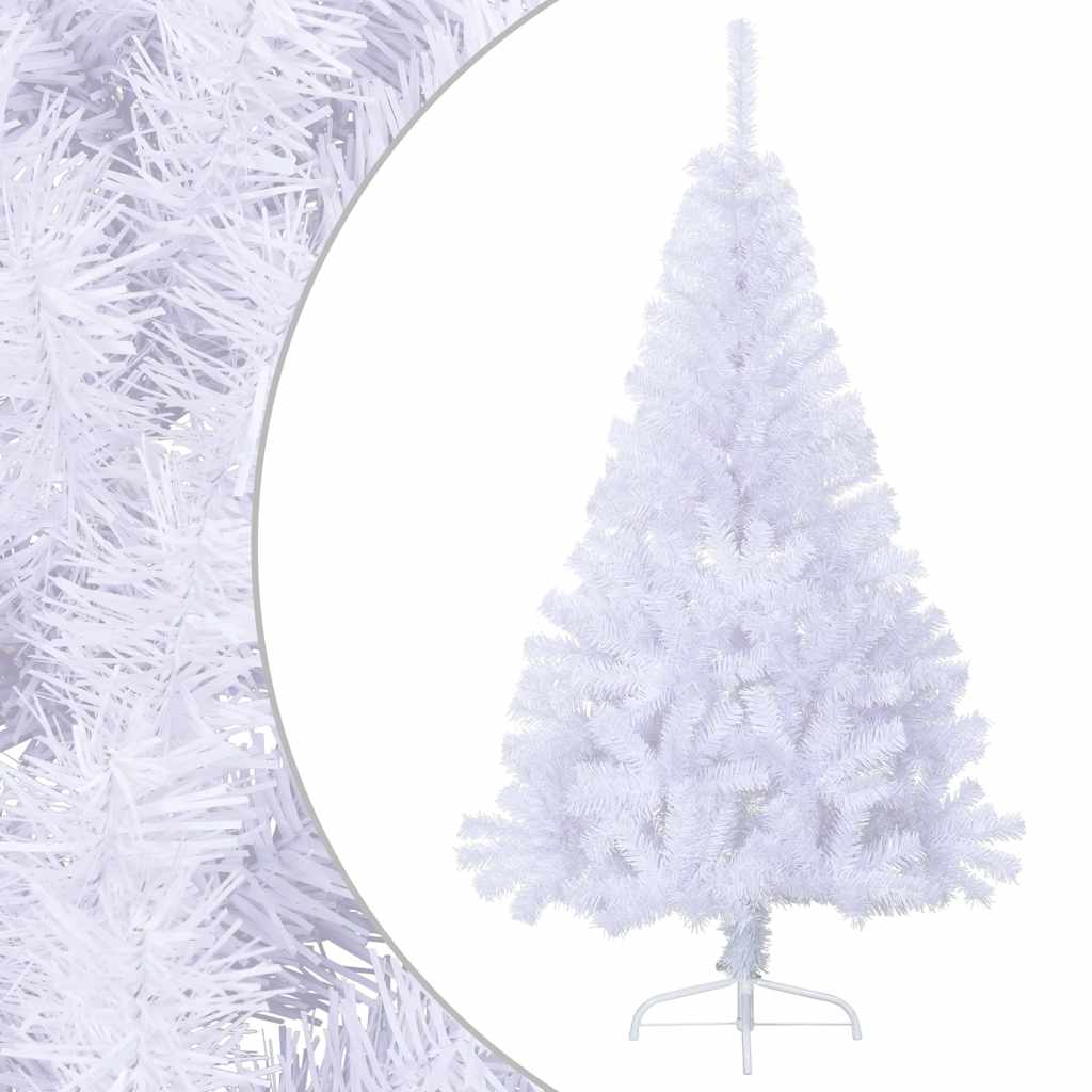 Artificial Half Christmas Tree with Stand White 5 ft PVC
