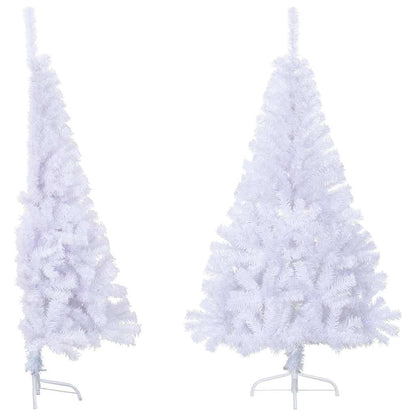 Artificial Half Christmas Tree with Stand White 5 ft PVC