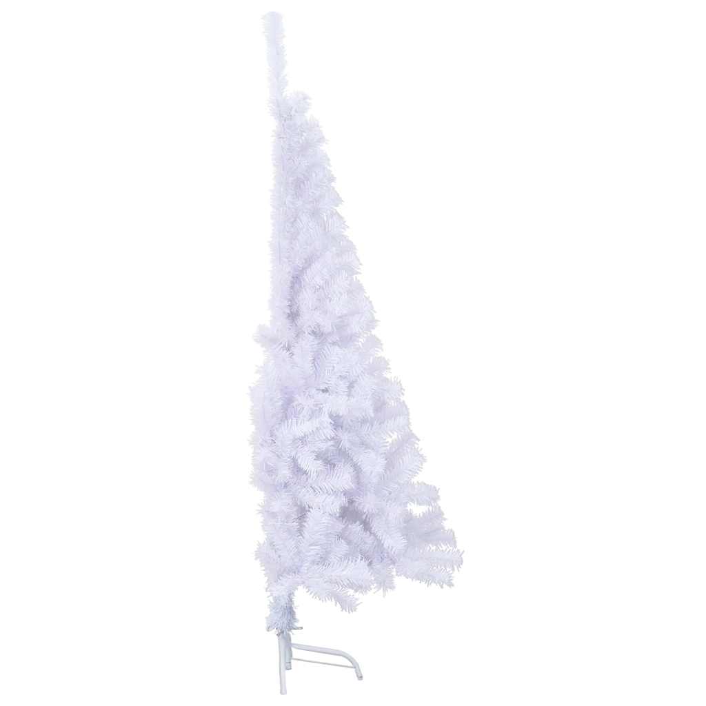 Artificial Half Christmas Tree with Stand White 5 ft PVC
