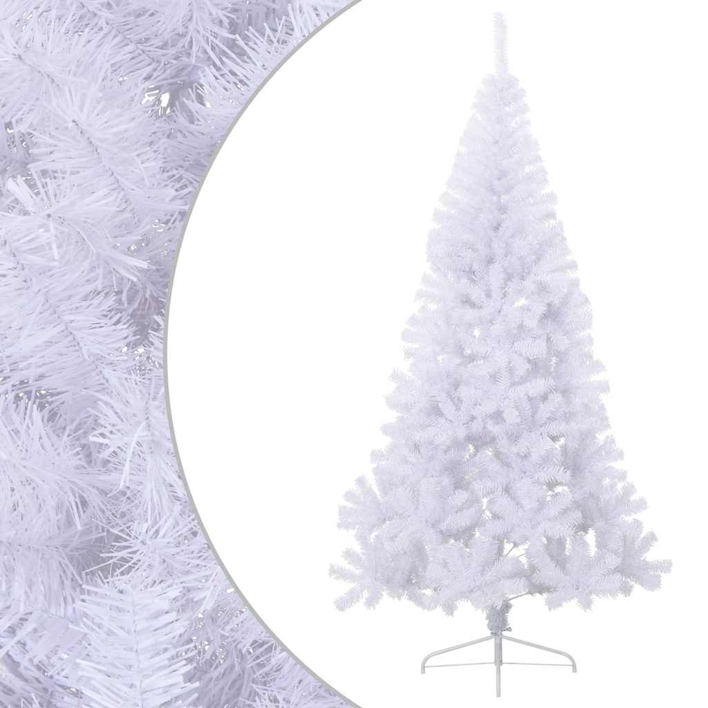 Artificial Half Christmas Tree with Stand White 6 ft PVC