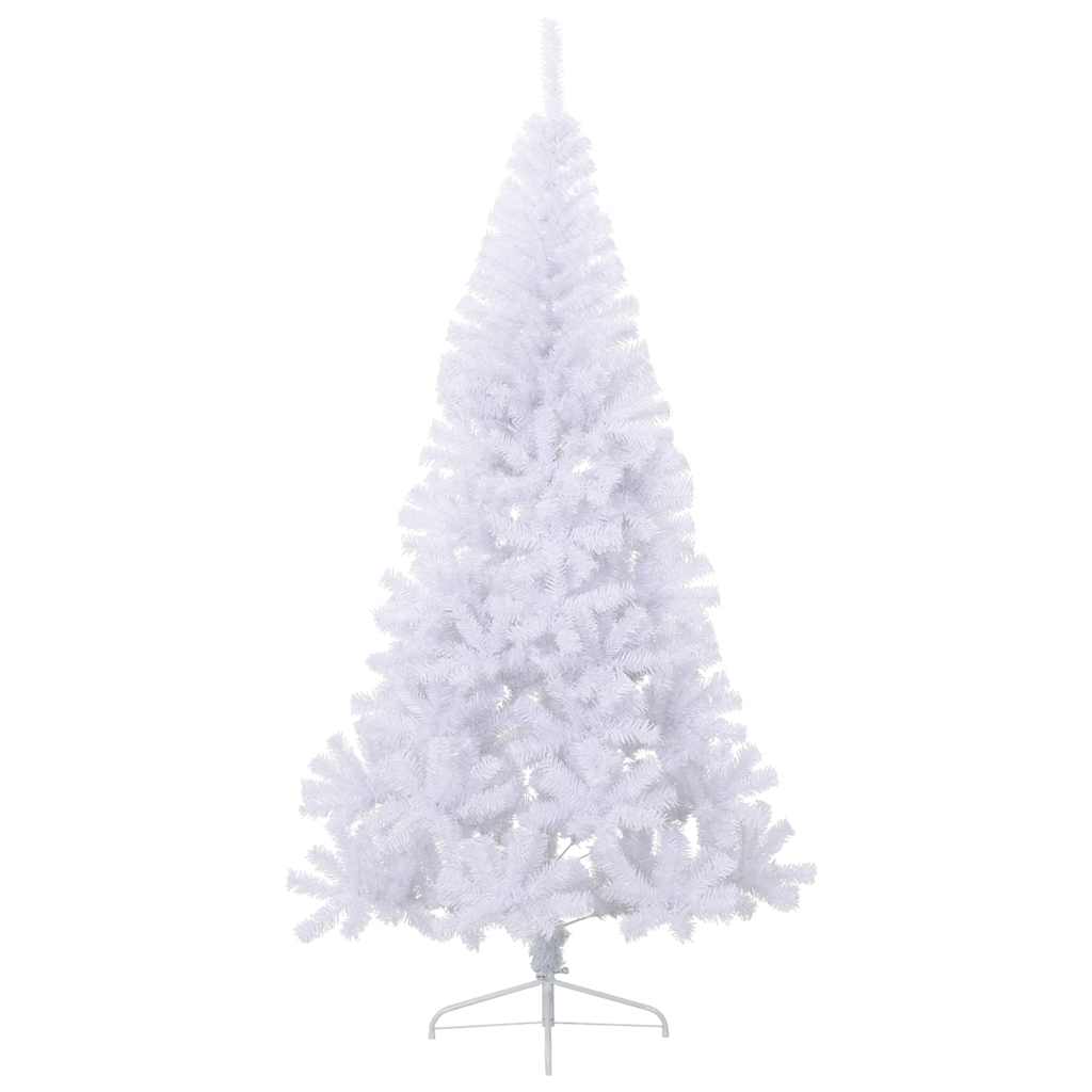 Artificial Half Christmas Tree with Stand White 6 ft PVC