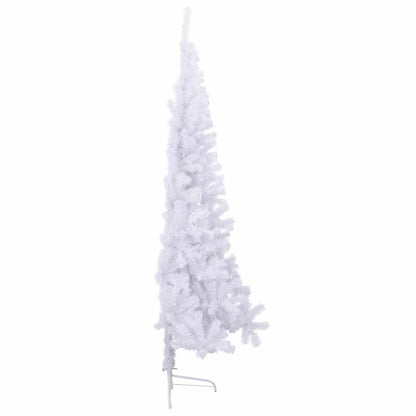 Artificial Half Christmas Tree with Stand White 6 ft PVC