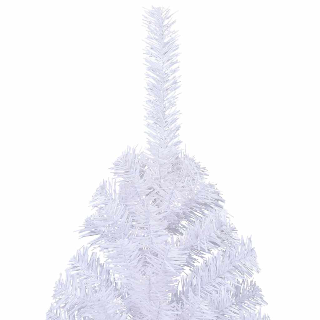 Artificial Half Christmas Tree with Stand White 6 ft PVC